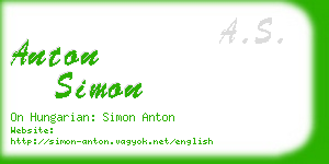 anton simon business card